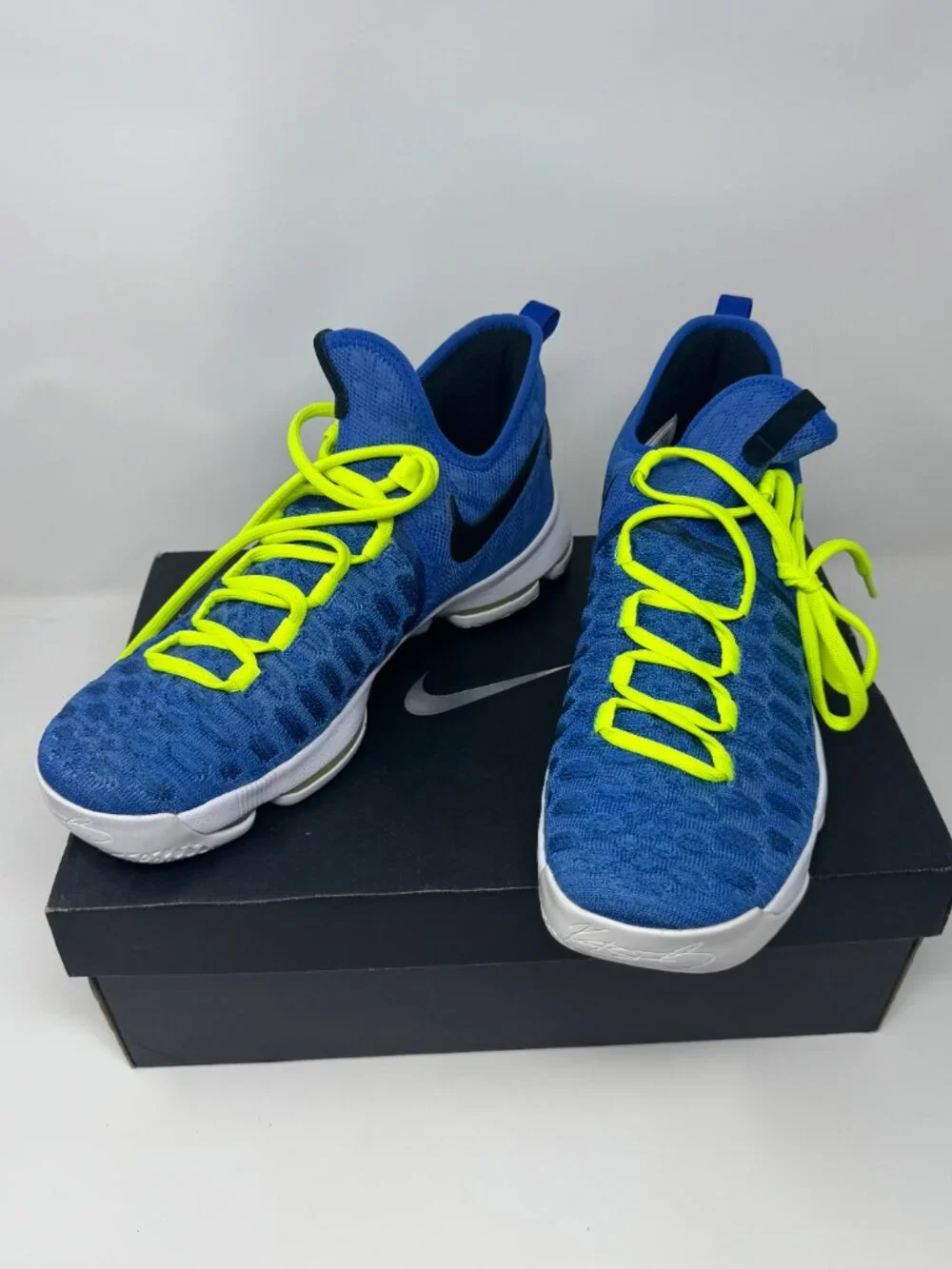 Nike KD 9 Elite Blue Volt Basketball Shoes Size 10 w/ Box